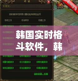 韩国实时格斗软件，韩国实时格斗软件有哪些 