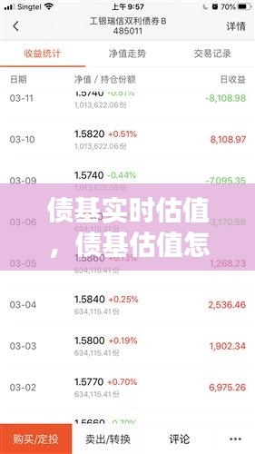 债基实时估值，债基估值怎么看 