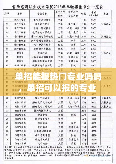 单招能报热门专业吗吗，单招可以报的专业 