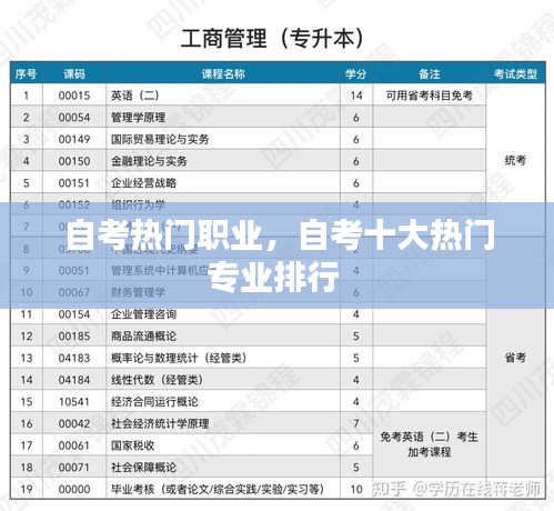 自考热门职业，自考十大热门专业排行 