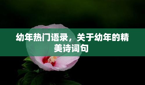 幼年热门语录，关于幼年的精美诗词句 