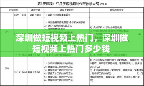 深圳做短视频上热门，深圳做短视频上热门多少钱 