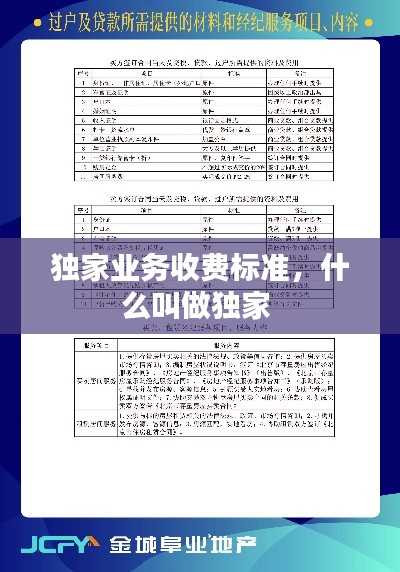 独家业务收费标准，什么叫做独家 