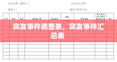 突发事件调查表，突发事件汇总表 