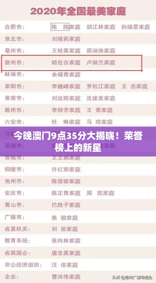今晚澳门9点35分大揭晓！荣誉榜上的新星