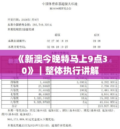 《新澳今晚特马上9点30》｜整体执行讲解