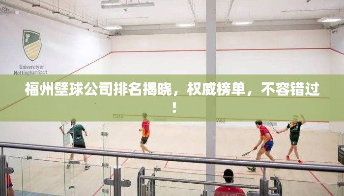 福州壁球公司排名揭晓，权威榜单，不容错过！