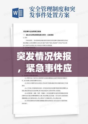 突发情况快报，紧急事件应对示范与应对策略解析