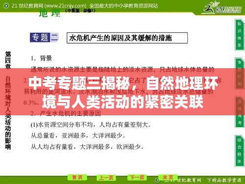 中考专题三揭秘，自然地理环境与人类活动的紧密关联