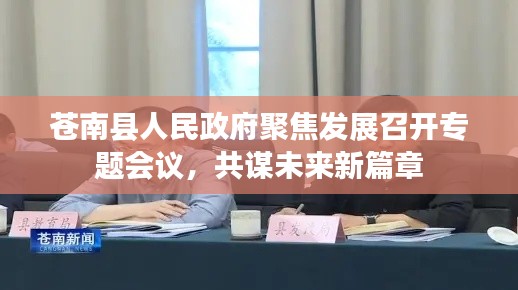 苍南县人民政府聚焦发展召开专题会议，共谋未来新篇章