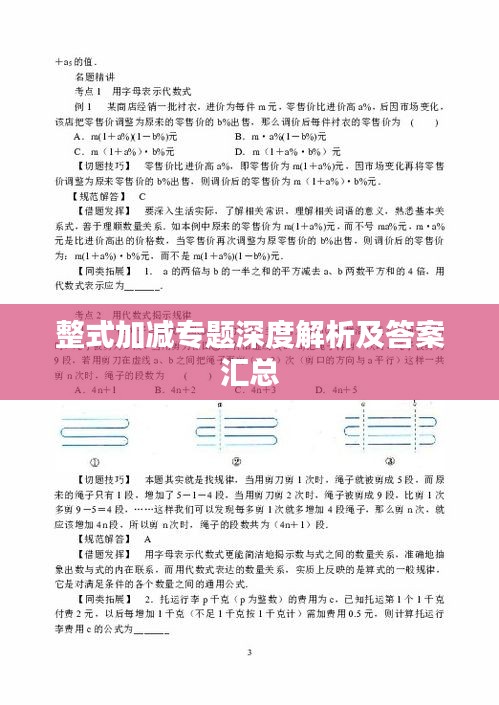 整式加减专题深度解析及答案汇总