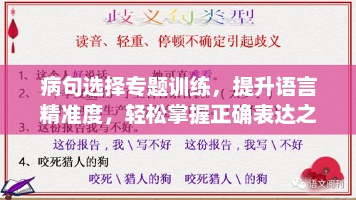 病句选择专题训练，提升语言精准度，轻松掌握正确表达之道！