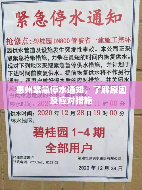 惠州紧急停水通知，了解原因及应对措施
