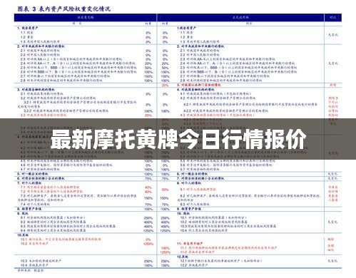 最新摩托黄牌今日行情报价