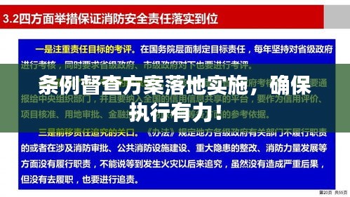 条例督查方案落地实施，确保执行有力！