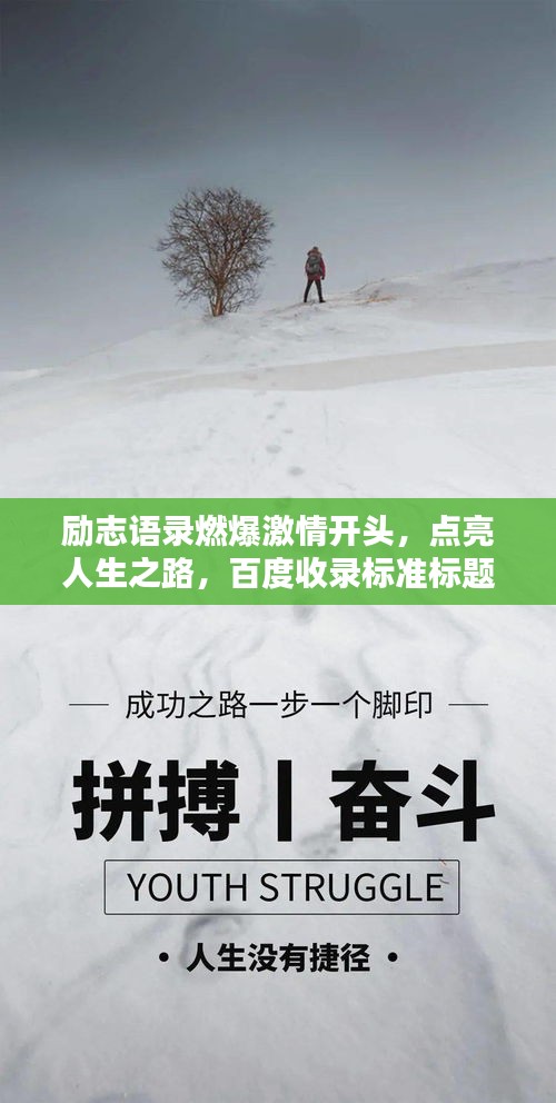 励志语录燃爆激情开头，点亮人生之路，百度收录标准标题！