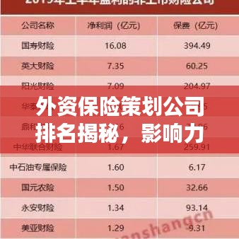 外资保险策划公司排名揭秘，影响力深度探讨