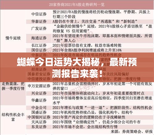 蝴蝶今日运势大揭秘，最新预测报告来袭！