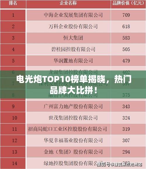 电光炮TOP10榜单揭晓，热门品牌大比拼！