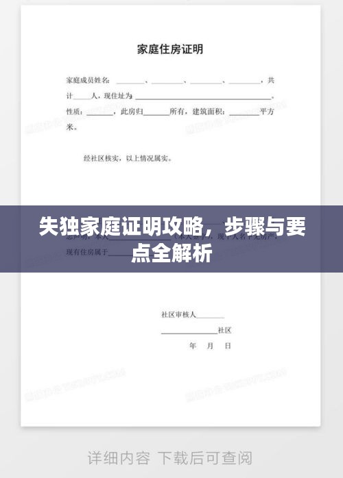 失独家庭证明攻略，步骤与要点全解析