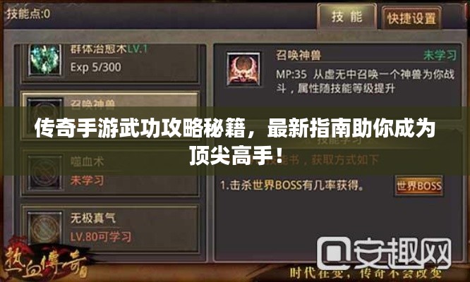 传奇手游武功攻略秘籍，最新指南助你成为顶尖高手！